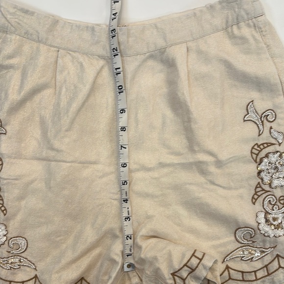 Boston Proper Women’s High Waist Embroidered Shorts Sz 8 Sequins Bohemian - Picture 7 of 13